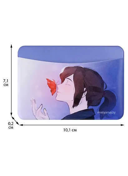 Чехол для карточек горизонтальный Аниме Синтонимы Персонаж с бабочкой (цветной) (Медина Мирай) (ДКГ2022-115) - фото 2