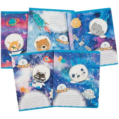 Тетрадь в линейку Academy Style, "Зверята в космосе", 12 листов, в ассортименте - фото 7