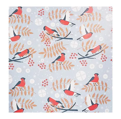Бумага упаковочная 70*100см "Снегири. Frost" НГ, инд.уп. - фото 2