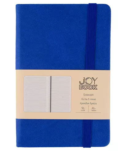 Записная книжка А6- 96л кл. "Joy Book. Синее озеро" иск.кожа, тонир.блок, скругл.углы, ляссе, резинка, карман на задн.форзаце - фото 1