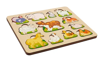 Пазл-рамка "Чей малыш? Домашние животные" 24 детали, 2 слоя - фото 3