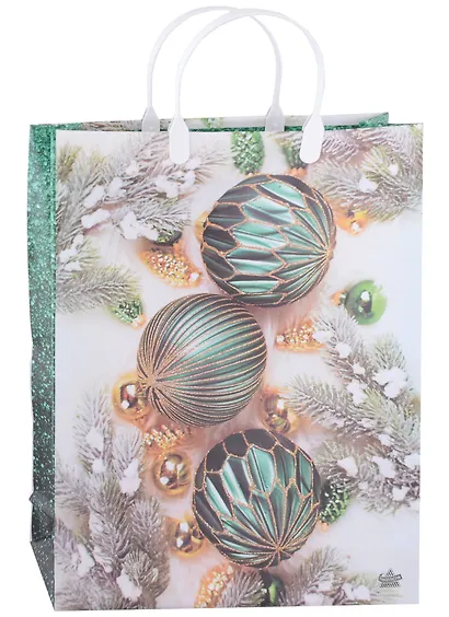 Пакет подарочный пластик L, ассорти НГ - фото 2