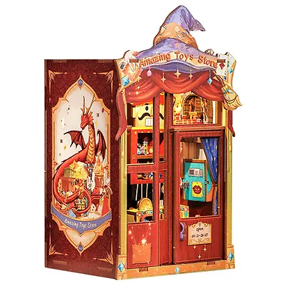 CWGA204 Конструктор интерьерный  – сборный домик CuteBee - Магазин Удивительных Игрушек, 107 деталей (материалы: дерево, картон, пластик, металл), со световыми эффектами (подсветка интерьера), с питанием от 2хААА батареек (не включены), серия DIY, возраст - фото 3