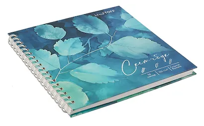 Скетчбук 165*165 50л "Лазурная листва" 100г/м2, мат.ламинация, евроспираль, 7БЦ, офсет - фото 3
