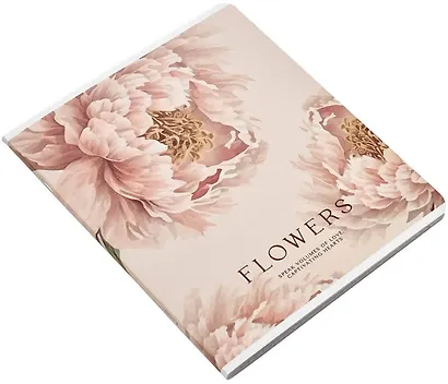 Тетрадь «Peony», 48 листов в клетку, персиковый, скрепка - фото 2