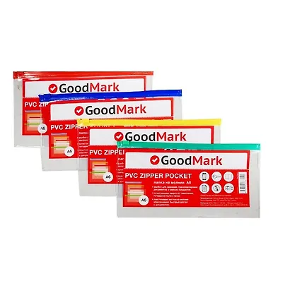 Папка на молнии А6 прозрачная, GoodMark - фото 2