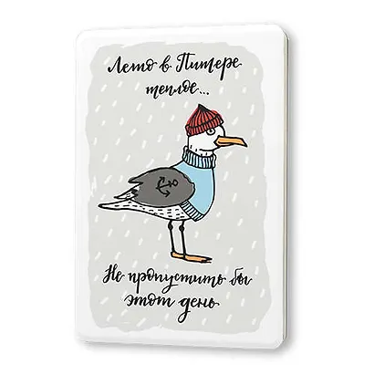 Сувенир, Магнит Питерская чайка 5,6*8,3см, картон - фото 1