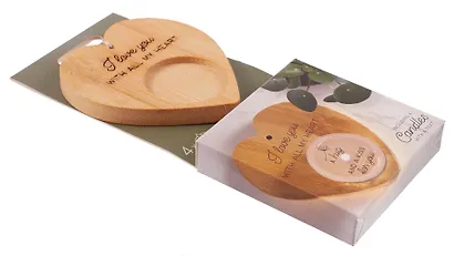 Набор чайных свечей с подсвечником Сердце I love you (4 штуки) - фото 2