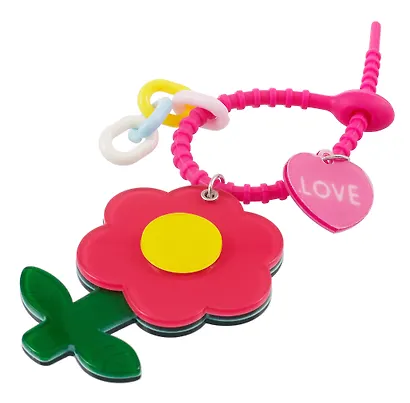 Брелок-обвес на сумку «Цветочек Красный», пластик - фото 2