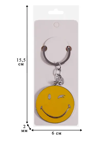 Брелок Смайлик (металл) 12-02270-228-2 - фото 3