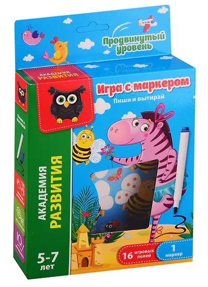 Игра с маркером «Пиши и вытирай. Зебра», Vladi Toys - фото 1
