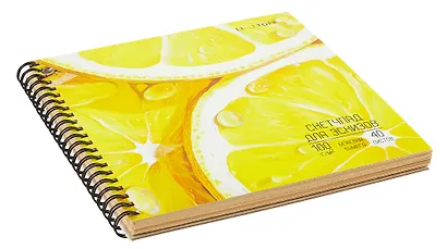 Скетчбук 190*190 40л "Сочно" 100г/м2, мел.картон, выб.лак, евроспираль - фото 2