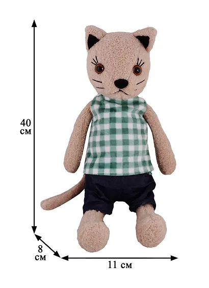 Игрушка мягкая Кот Джон, в одежде, 40 см, микс цветов ( черный, бежевый, коричневый) - фото 4
