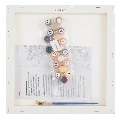 Холст с красками по номерам в коробке. "Стильные животные" Интеллигентный лис 30х30, 20 цветов - фото 3