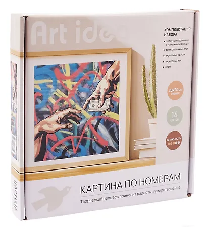 Картина по номерам Карманные Адама (Микельанджело) (20х20см) (набор для творч.) (14+) (коробка) - фото 2