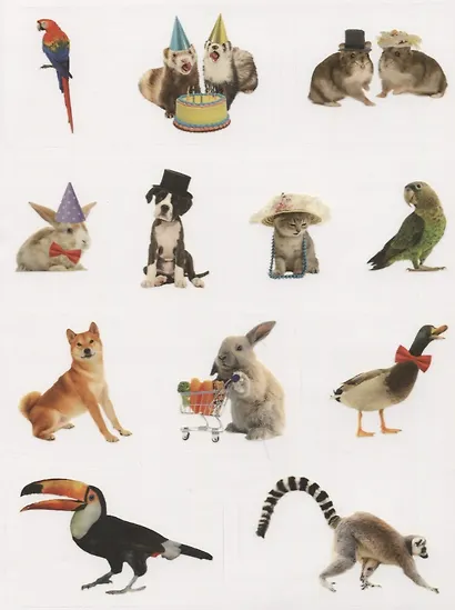 Милые пушистики. Дополни картинку! Внутри 48 фото-наклеек! - фото 4