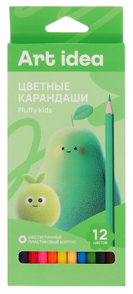 Карандаши цветные «Fluffy Kids», Art idea, 12 цветов - фото 1