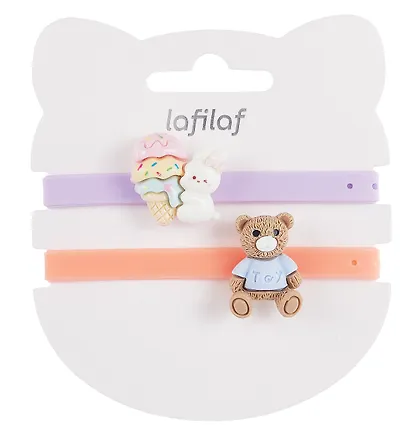 Набор парных браслетов Мишка и Кролик (силикон) (12-04407-B80) (Lafilaf) - фото 5