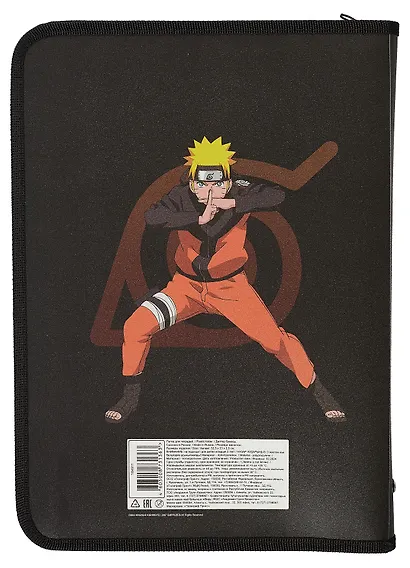 Папка для тетрадей А4 "Naruto" 32,5*23*2,5, пластик, молния с трех сторон - фото 2