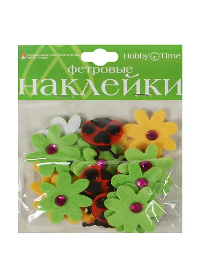 Декоративные наклейки из фетра Цветы Лето (2-093/04) (3 вида) (упаковка) - фото 1