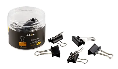 Зажимы для бумаг 25 мм 15 штук, черные - фото 2