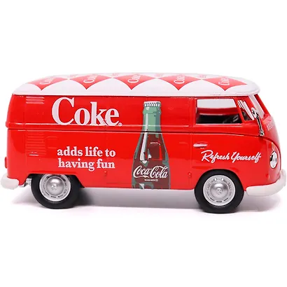 432202 Машинка литая коллекционная Motor City Classics - Die-сast модель по лицензии Coca-Cola 1962 Volkswagen Cargo Van, масштаб 1:43 - фото 5
