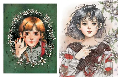 Девушки и поэзия. Раскраска - фото 9