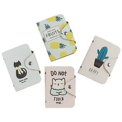 Визитница с разноцветными принтами(26 карт)(PU)(11х8) - фото 3