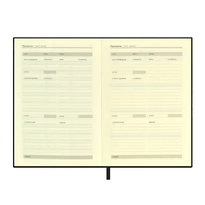 Ежедневник недат. А6+ 126*174 160л "Кассандра" черный, кожзам, мягкий переплет, блинт.тисн, тонир.блок, ляссе - фото 5