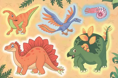 Динозавры. Альбом многоразовых наклеек для самых маленьких - фото 4