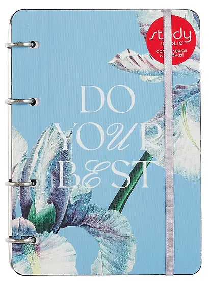 Тетрадь «Blossom», 120 листов в клетку, синий, на кольцах - фото 1