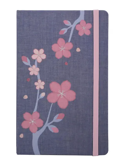Книга для записей А5, 88 листов в линейку "Le Sakura Large", синяя, обложка текстиль, Moleskine - фото 1