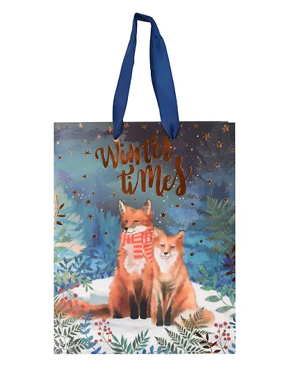 Пакет А5 23*18*10 "Лисички. Winter times" НГ, бум.мат.ламинат - фото 4