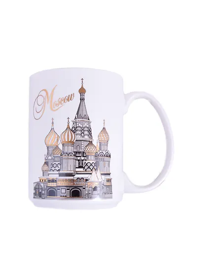 Кружка Москва ХВБ 500мл фарфор ч/б рисунок (060-50-19-BL) - фото 1