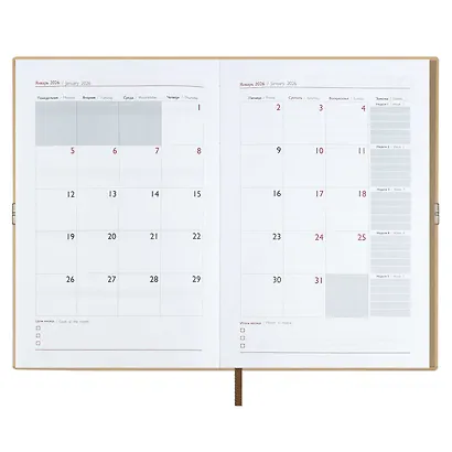 Ежедневник дат. 2026г. А5 176л "Тиволи глосс" бежевый, кожзам, мягк. переплет, застёжка-резинка, блинт.тиснение, офсет, справ.мат-лы, ляссе, инд.уп - фото 10