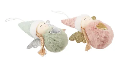 Новогоднее подвесное украшение Девочка-помпончик с сердечком (текстиль) (8см) (12-06277-NY-22) - фото 4