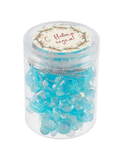 Набор елочных мини-подвесок Мишки перламутровые (25шт) (пластик) (ПВХ бокс) (12-08621-N25) - фото 1