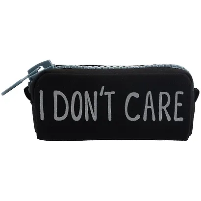Пенал с большой молнией "I don't care", 21.5 х 10.5 см - фото 2