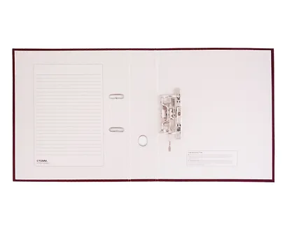 Папка архивная 70мм А4 бордо, бумвинил, прозр.карман, СТАММ - фото 4