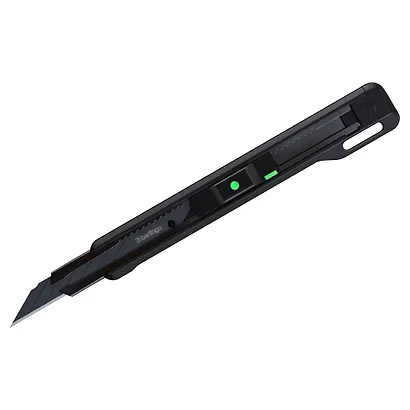 Нож канцелярский 9мм "Razzor 400" черное лезвие, auto-lock, металл. направл., Berlingo - фото 2