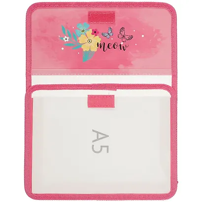 Папка для тетрадей А5 "Котёнок с цветочками" липучка, Оникс - фото 2