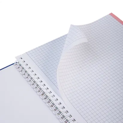 Тетрадь А4 120 листов, клетка, "Wave" гребень, перфорация, ламинация soft-touch - фото 3