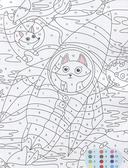 Животные в космосе. Раскраска по номерам - фото 3