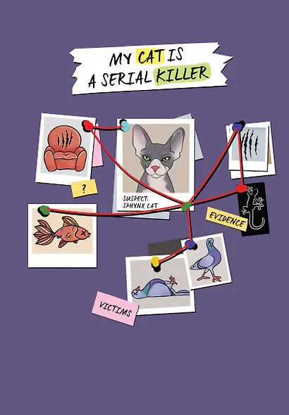Книга для записей А5 72л "My Cat Is a Serial Killer (сфинкс)" - фото 1