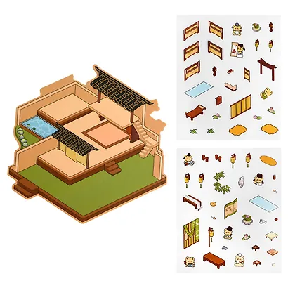 Набор наклеек с полем для создания миниатюрных сцен, размер 150х125 мм - фото 3