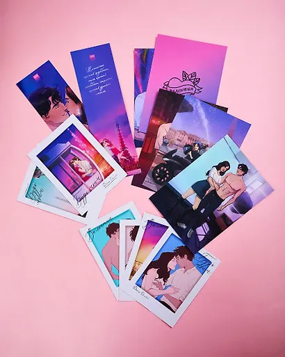 Конверт с набором мерча по романам "Будь моим, Валентин" - фото 8