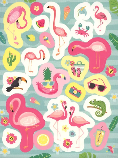 100 наклеек. Фламинго - фото 3