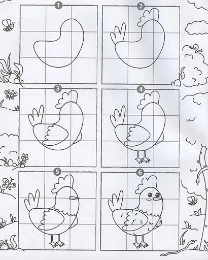 На ферме. Рисуем по клеточкам! - фото 4