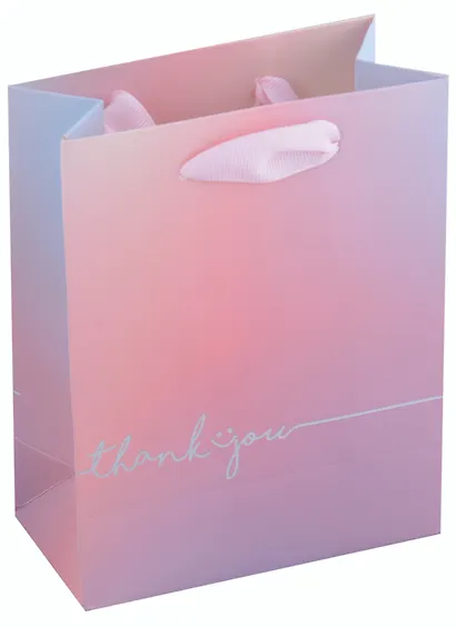Пакет А6 11,5*14,5*6 "Праздничный градиент" жен., бум., тиснение, тег - фото 2