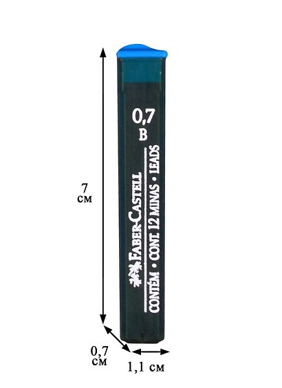 Грифели для механических карандашей Faber-Castell "Polymer", 12шт., 0,7мм, B - фото 2